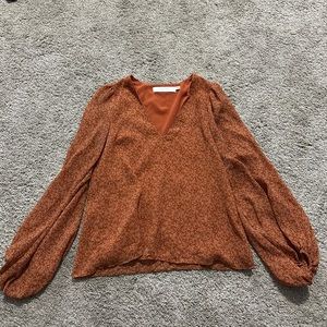 ASTR Long Sleeve Orange Blouse